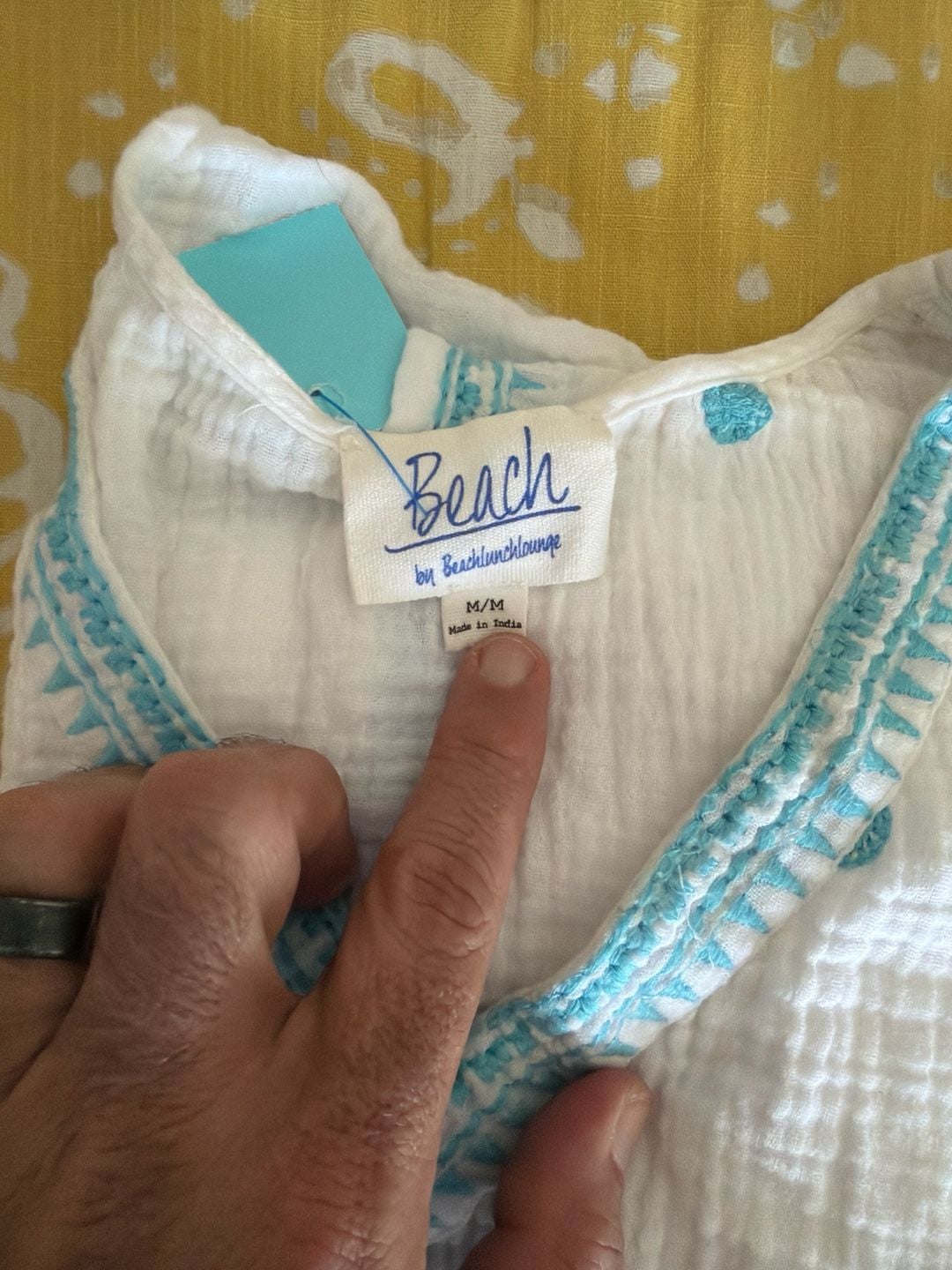 Beach Lunch Lounge Womens White Beach Cover Medium M.